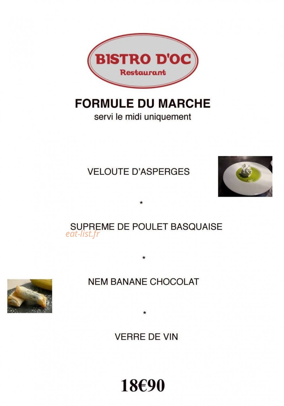 Bistro D'oc — carte page 1