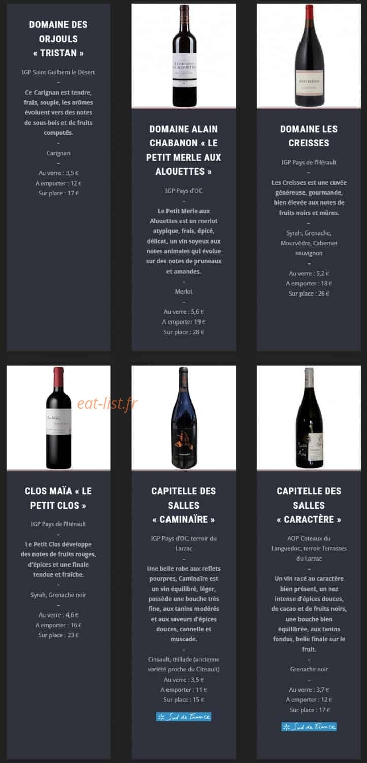Bistrot Sainte Anne — carte page 9