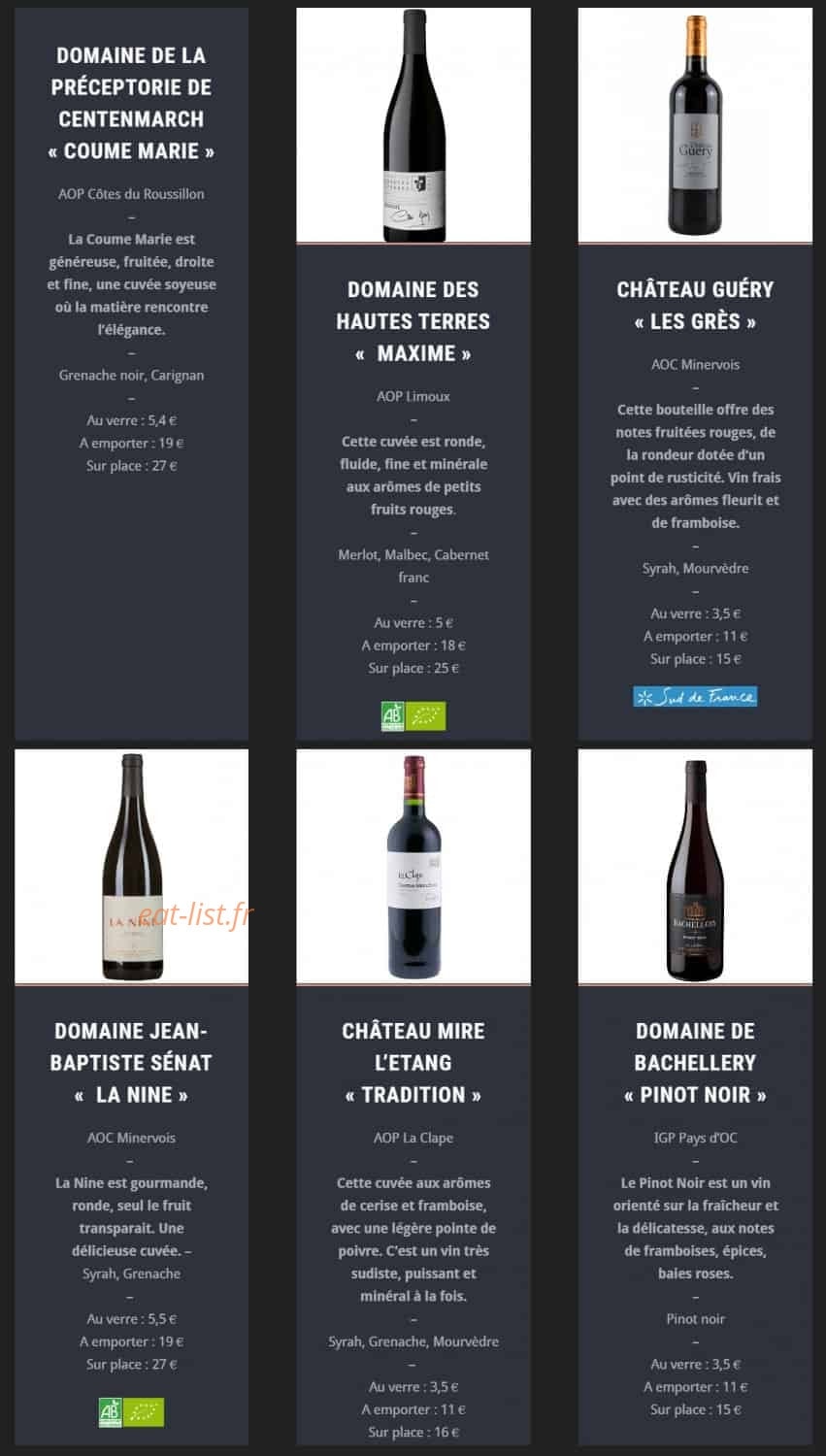 Bistrot Sainte Anne — carte page 6