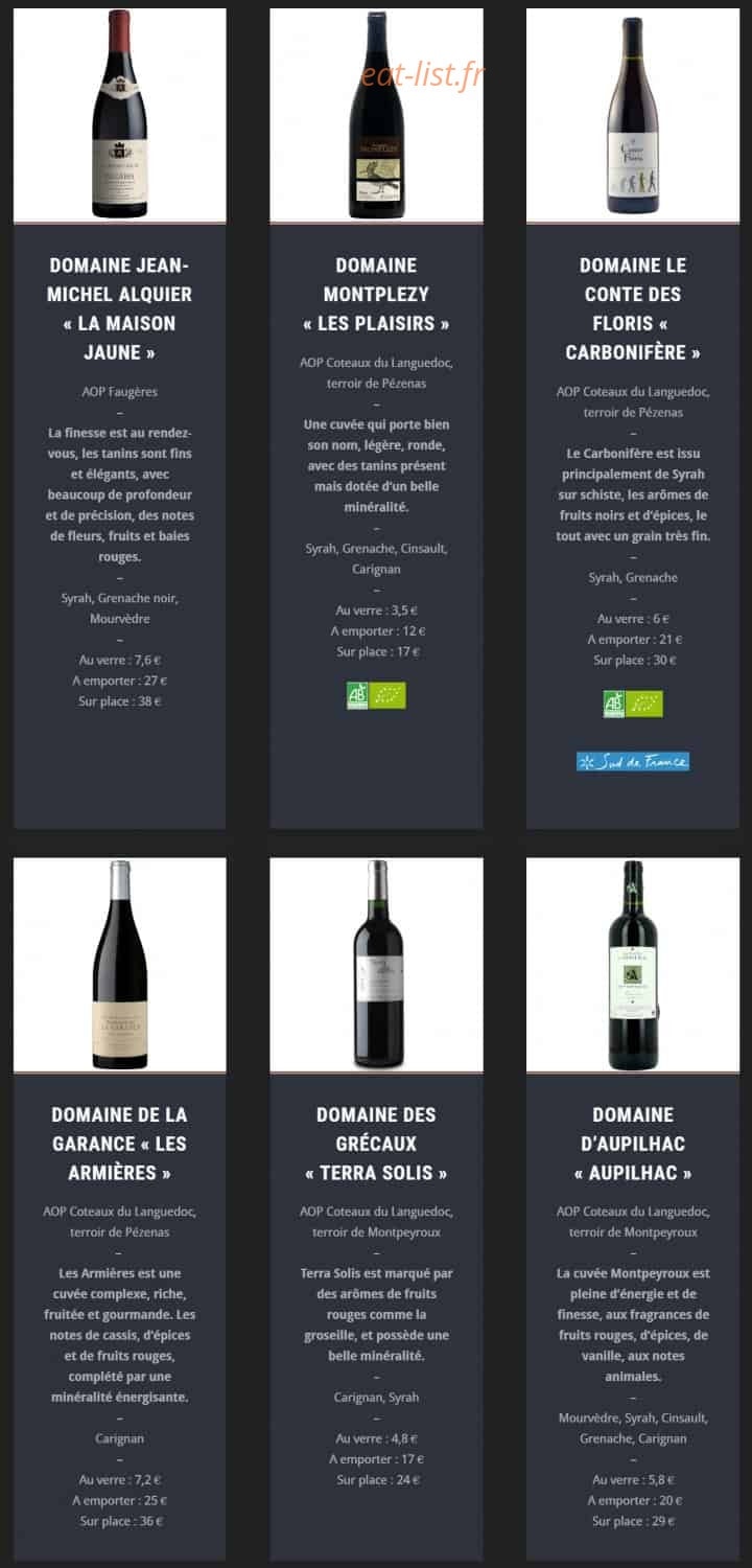 Bistrot Sainte Anne — carte page 8