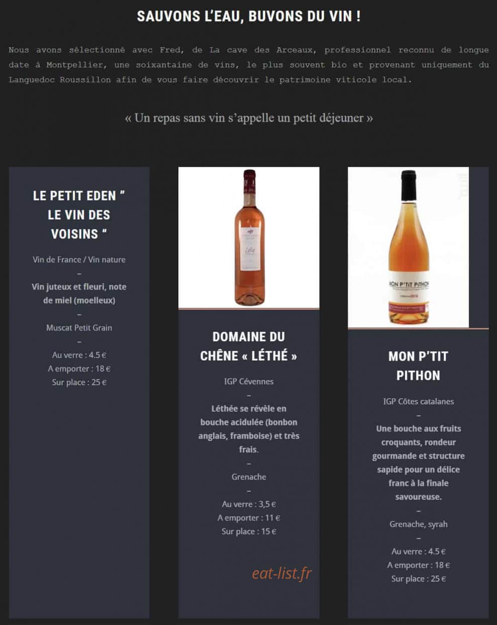 Bistrot Sainte Anne — carte page 4