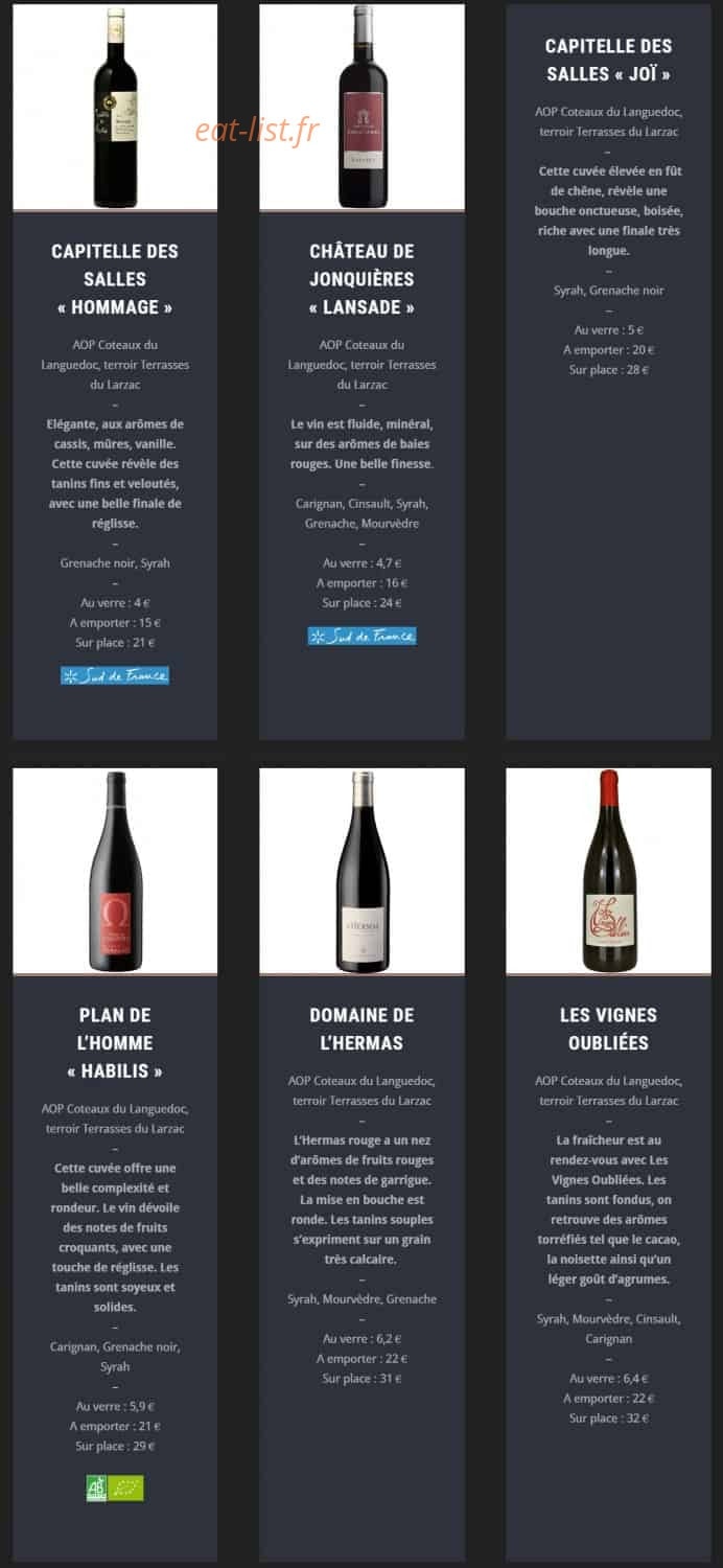 Bistrot Sainte Anne — carte page 10