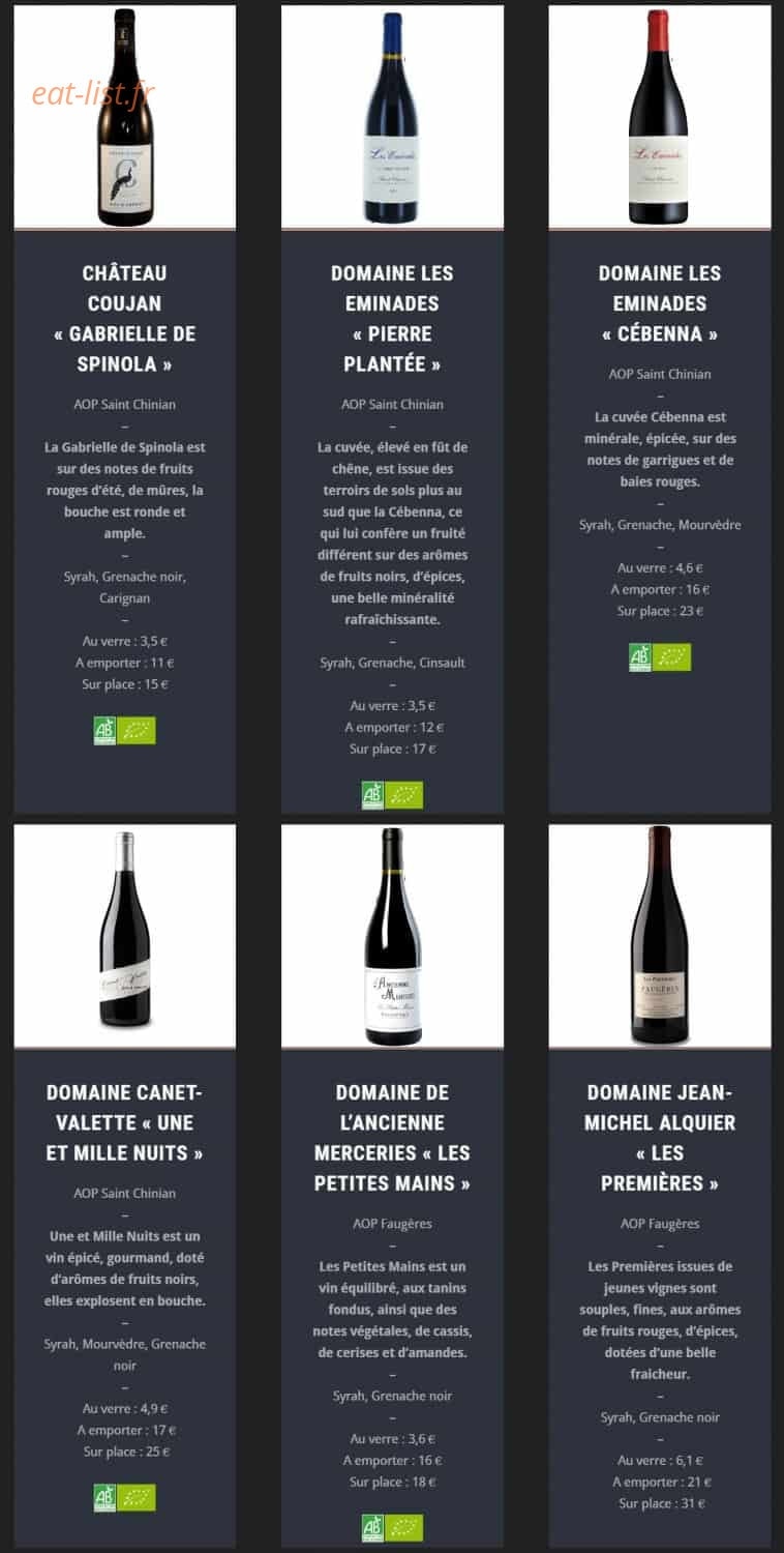 Bistrot Sainte Anne — carte page 7