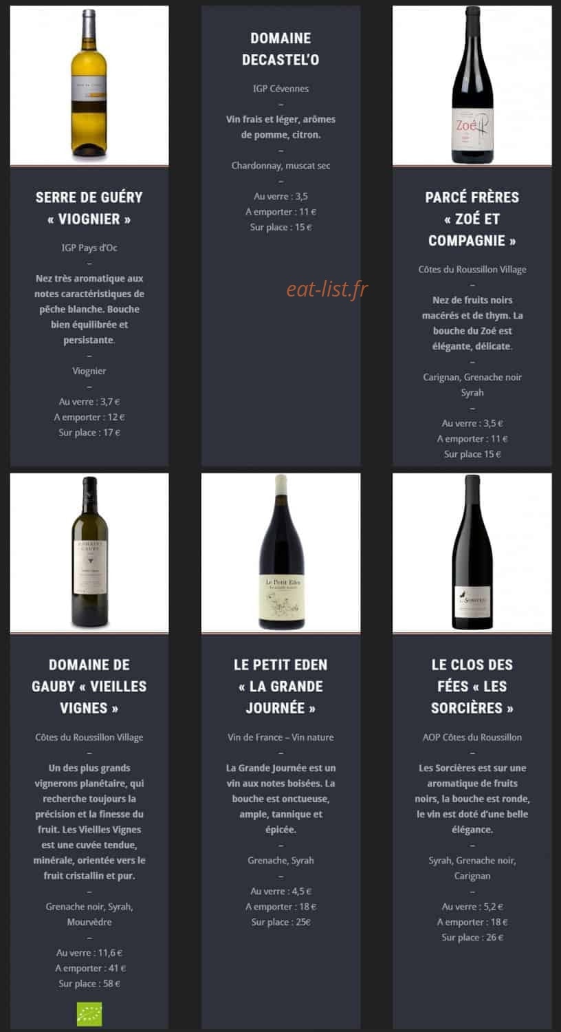 Bistrot Sainte Anne — carte page 5