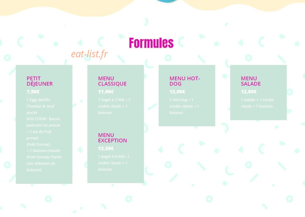 Bloom and Cake's — carte page 1