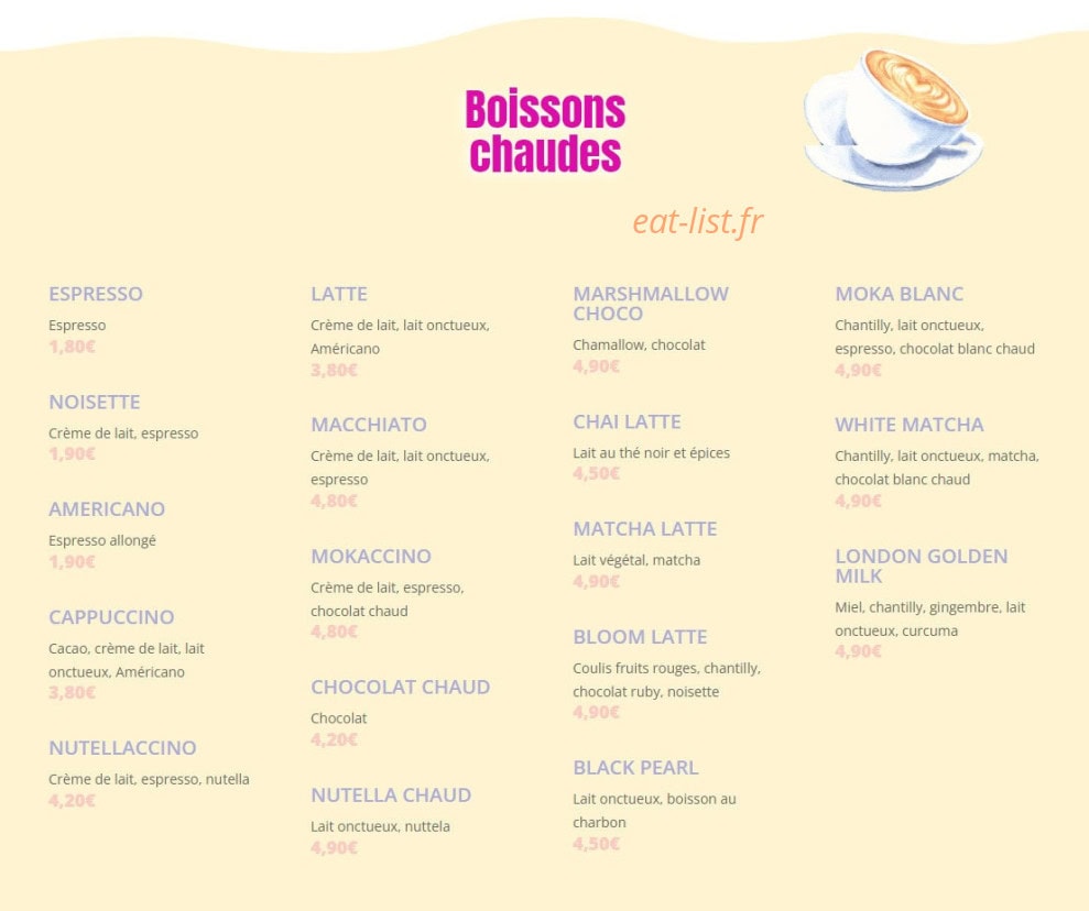 Bloom and Cake's — carte page 5