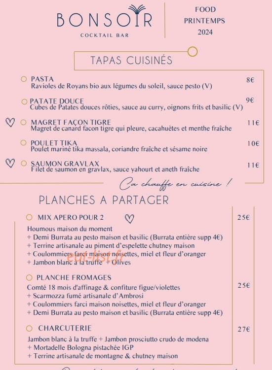 Bonsoir Cocktail Bar — carte page 5