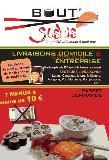 Bout Sushis — carte page 1
