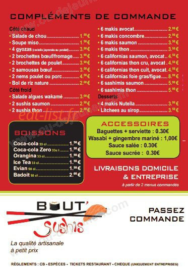 Bout Sushis — carte page 4