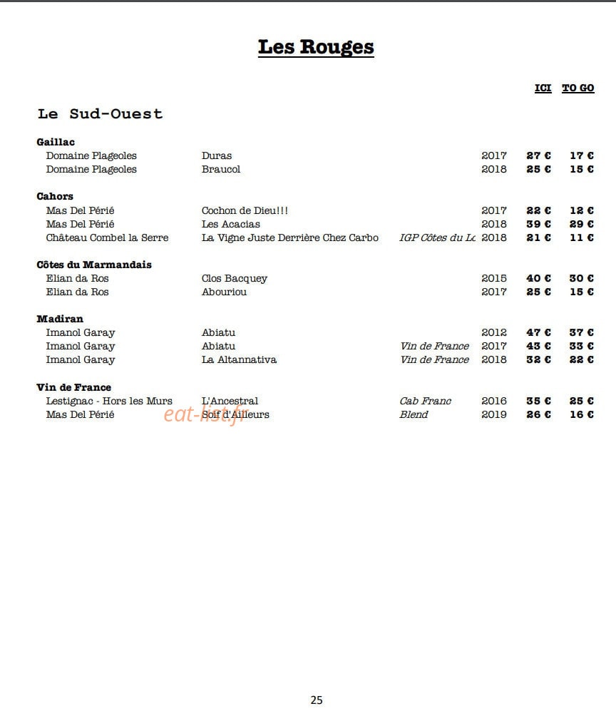 Braise — carte page 26
