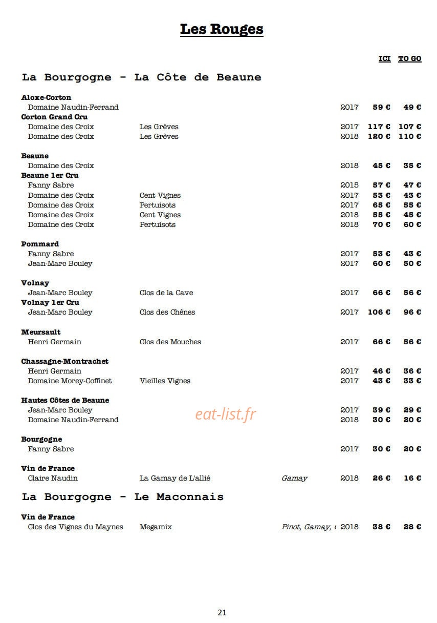 Braise — carte page 22