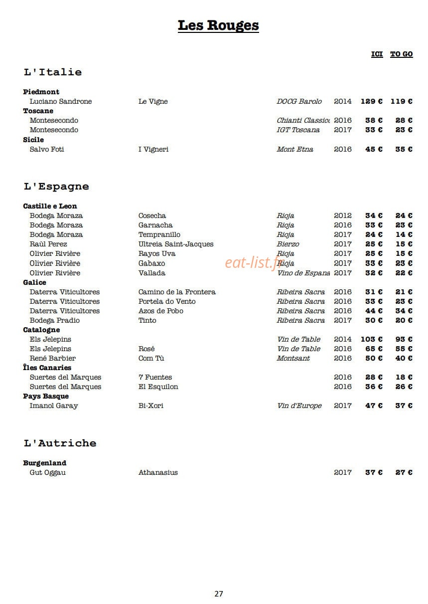 Braise — carte page 28