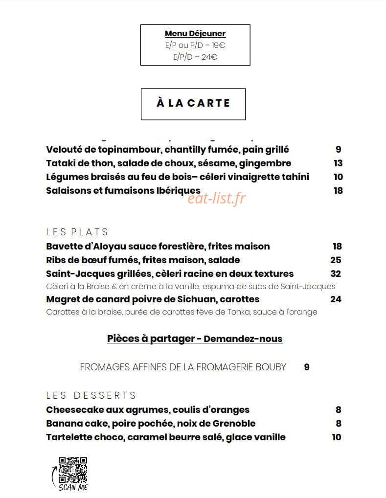 Braise — carte page 1