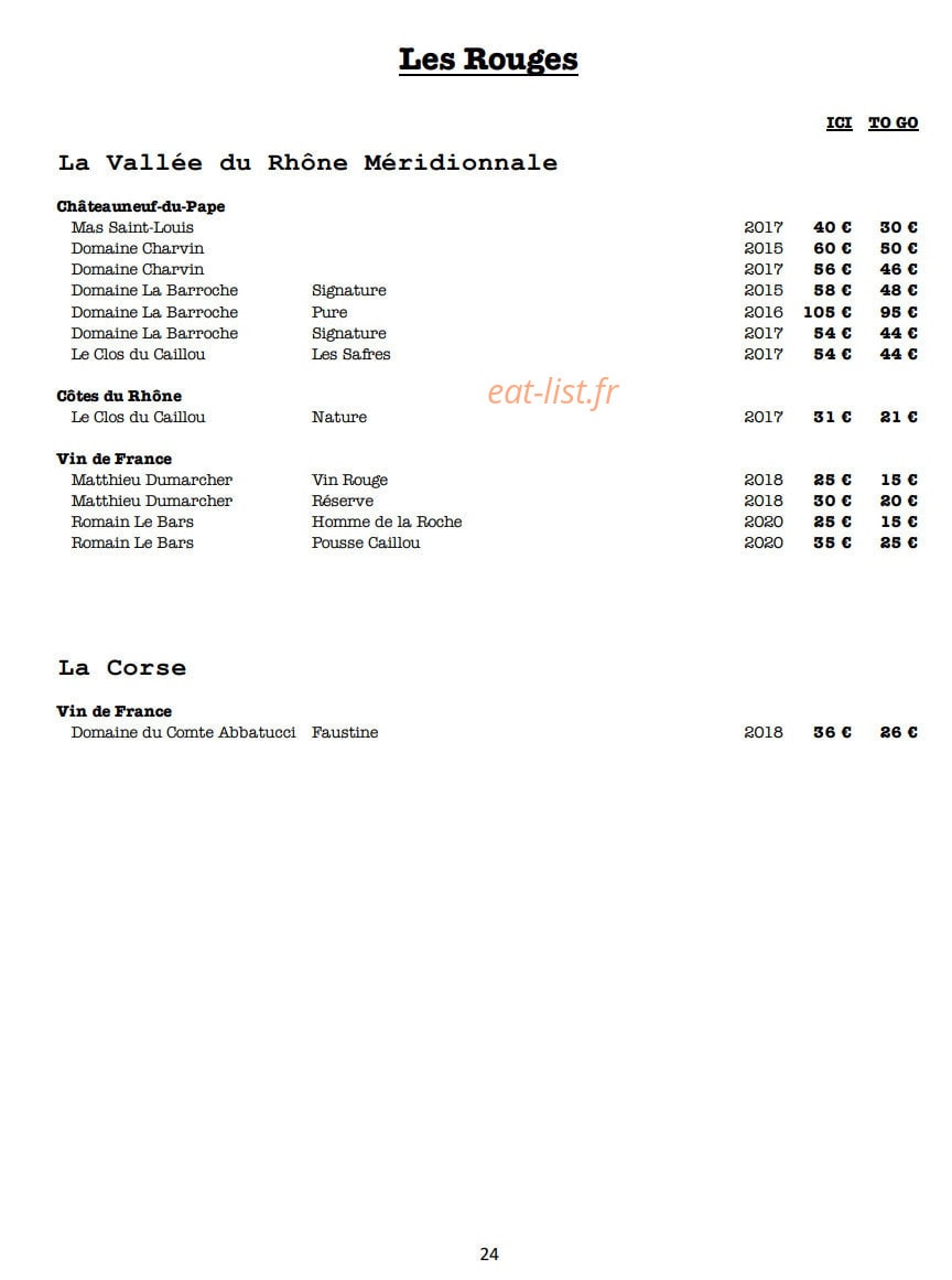 Braise — carte page 25