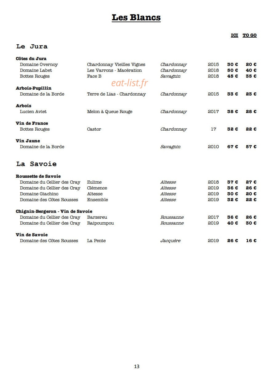 Braise — carte page 14