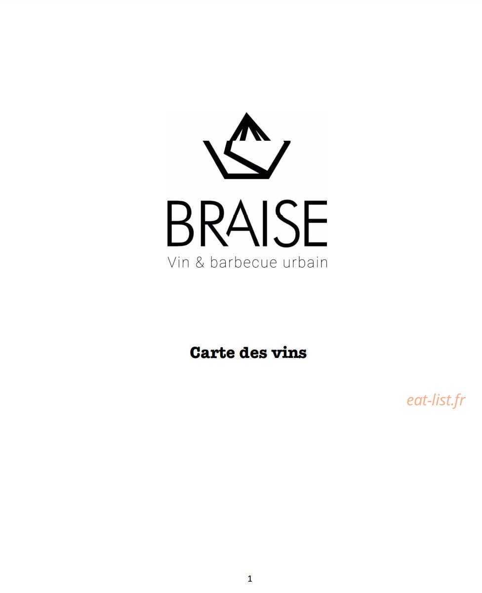 Braise — carte page 2
