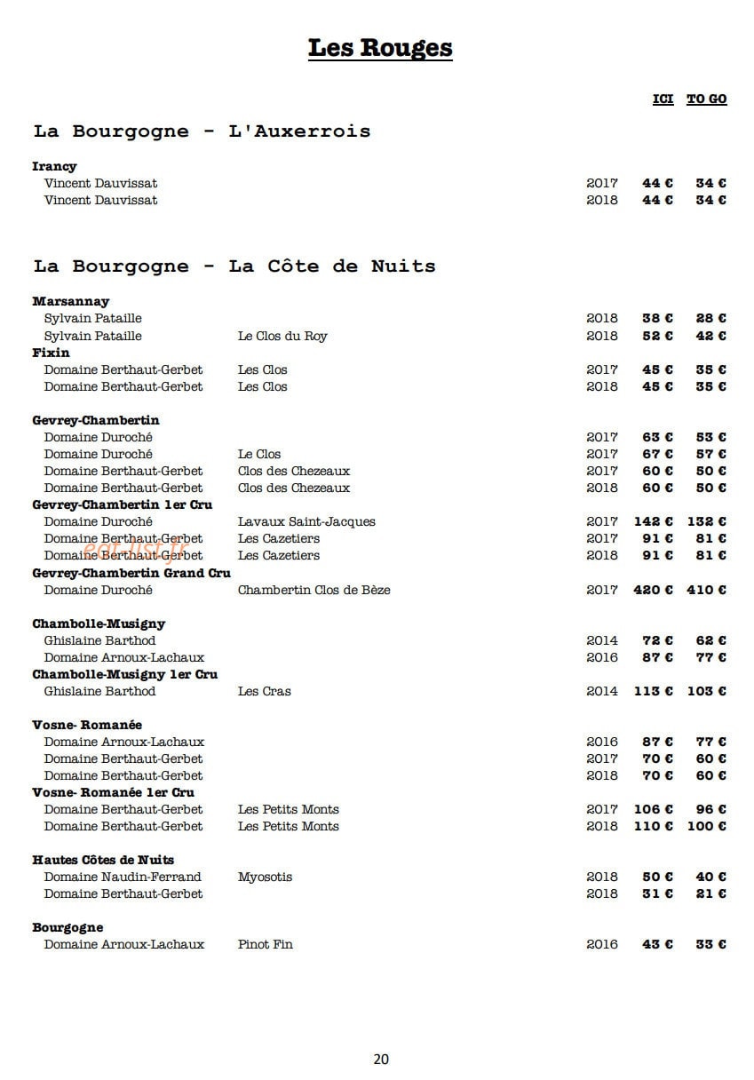 Braise — carte page 21