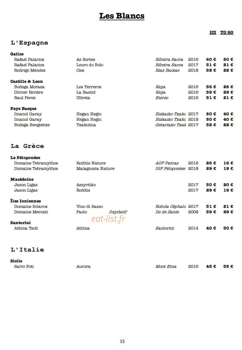 Braise — carte page 16
