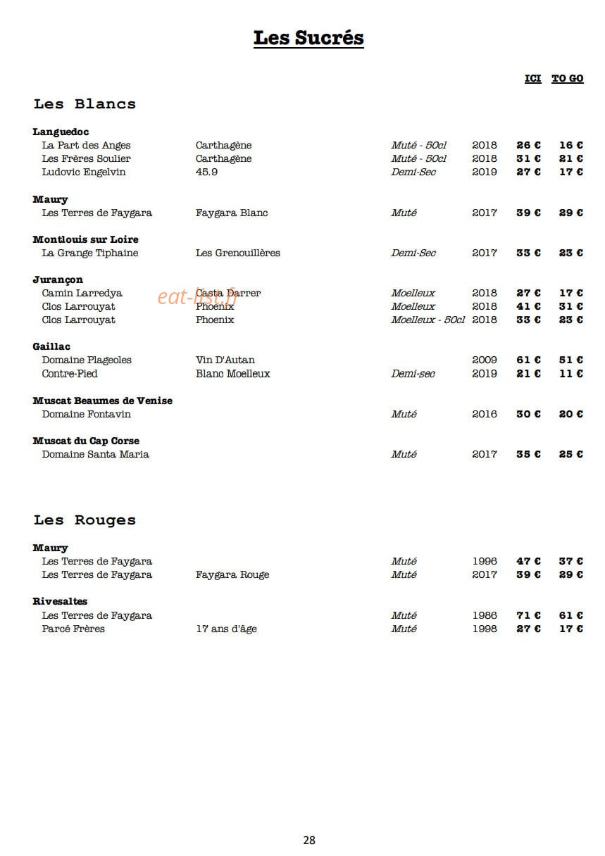 Braise — carte page 29