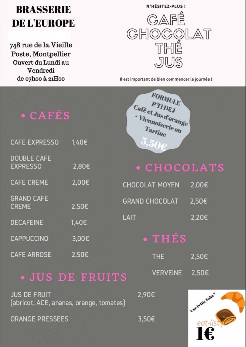 Brasserie de l' Europe — carte page 4