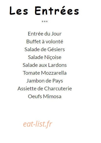 Brasserie du marché Gare — carte page 1