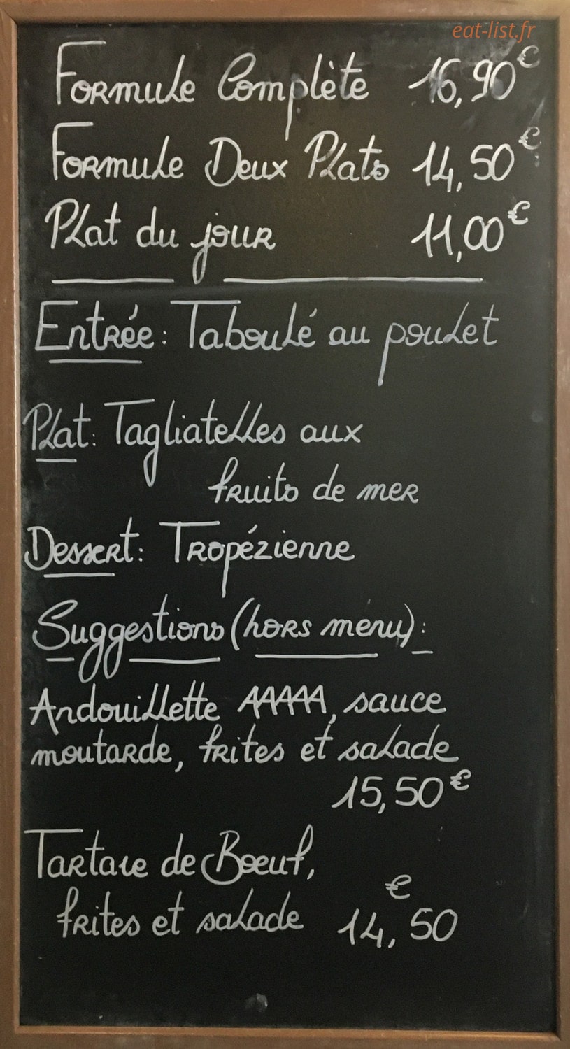 Brasserie Lepic — carte page 1