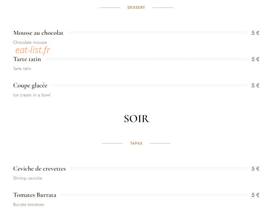 Brasserie Pompette — carte page 2
