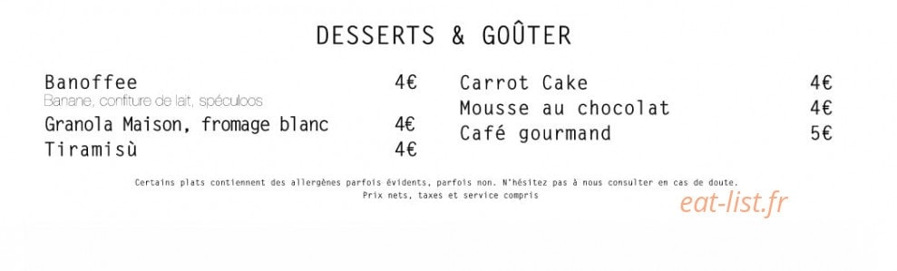 Broc' Cafe — carte page 2