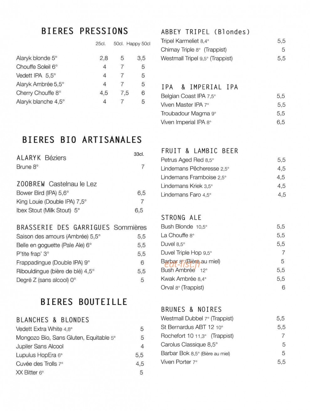 Broc' Cafe — carte page 4