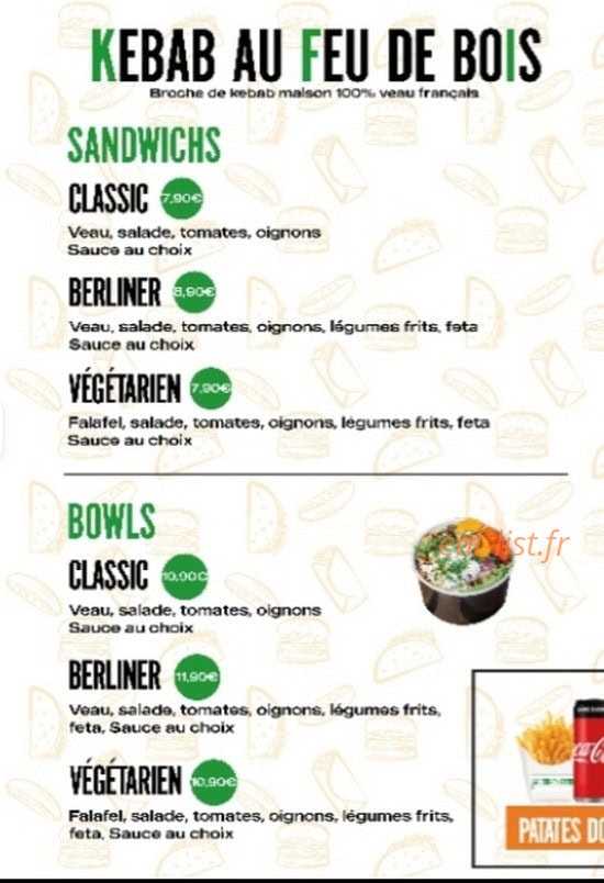 Brother's & Food — carte page 1