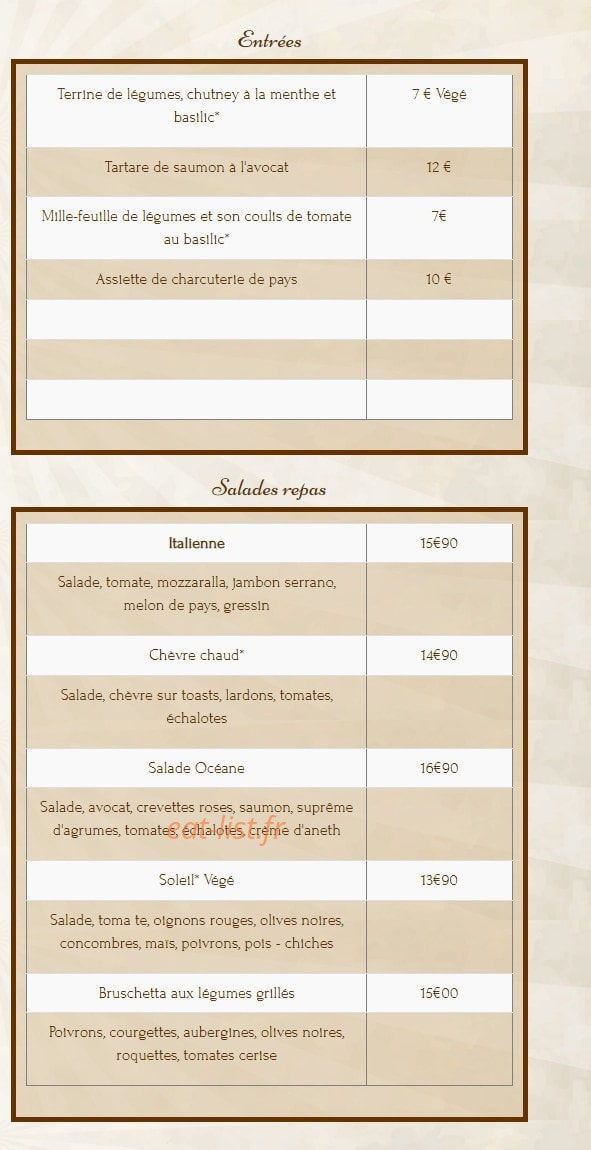 Burger et Ratatouille — carte page 4