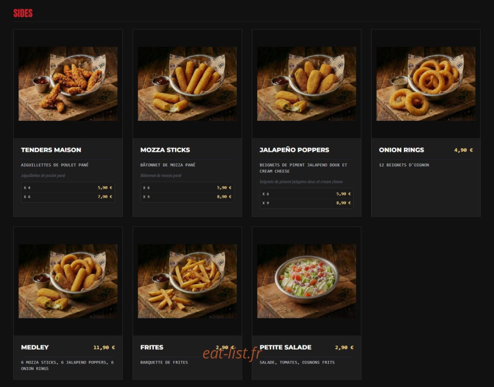 Burger' N'co — carte page 3
