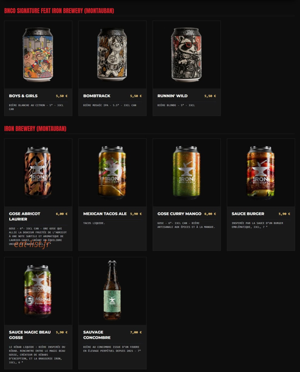 Burger' N'co — carte page 5