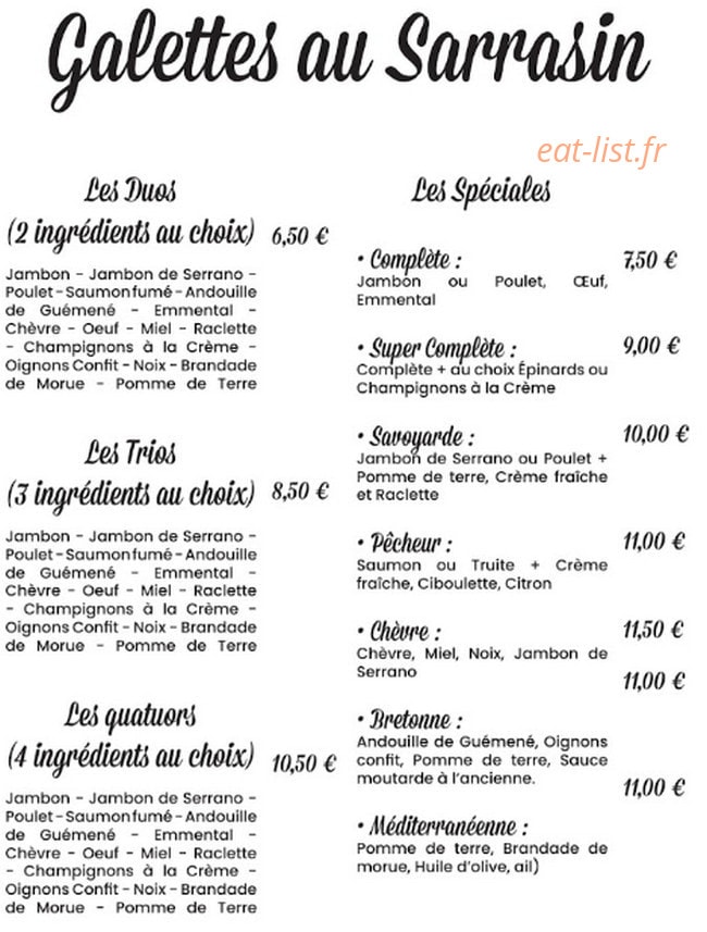 Café Amor — carte page 1