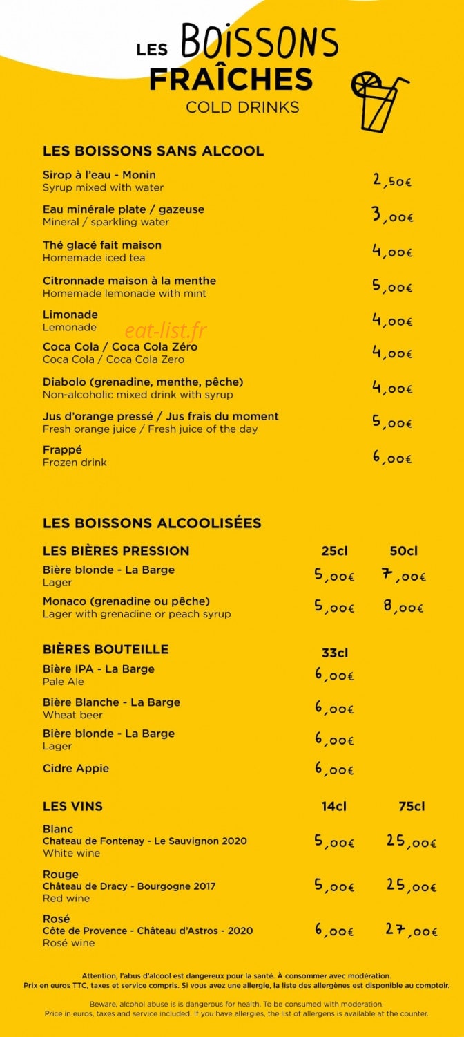 Café Joyeux — carte page 3