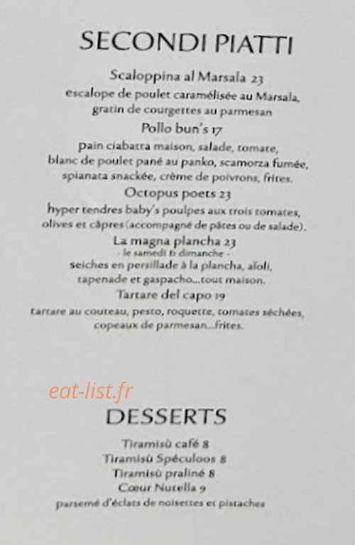 Caffe Panis — carte page 4