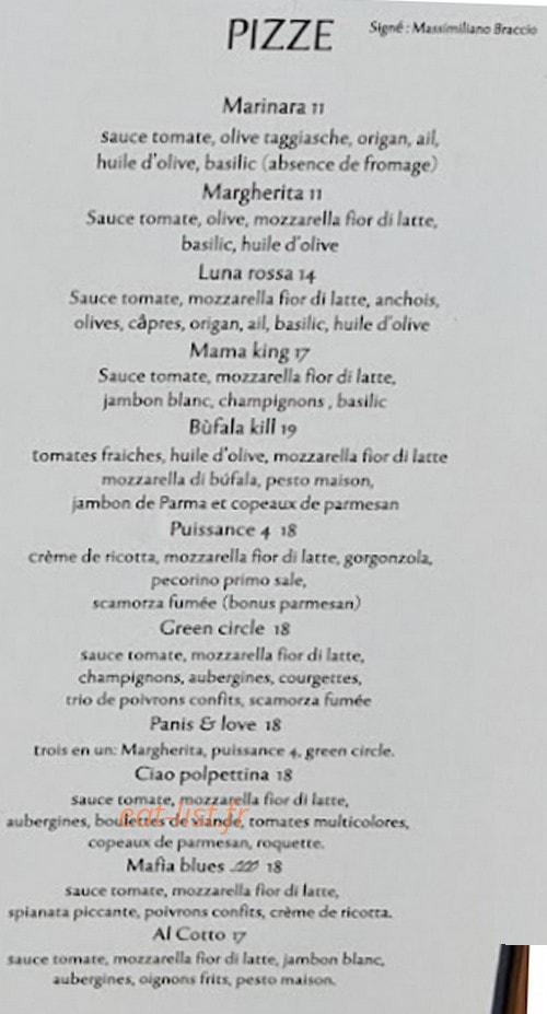 Caffe Panis — carte page 1