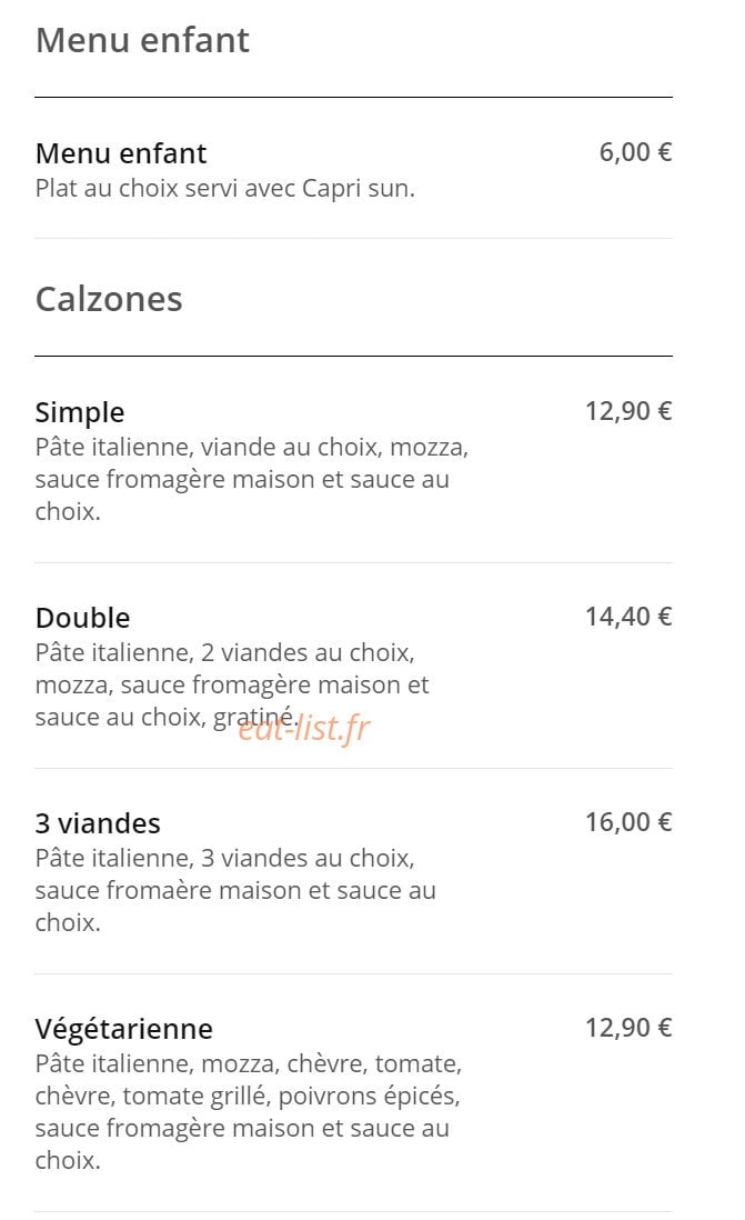 Calzone Tacos — carte page 3