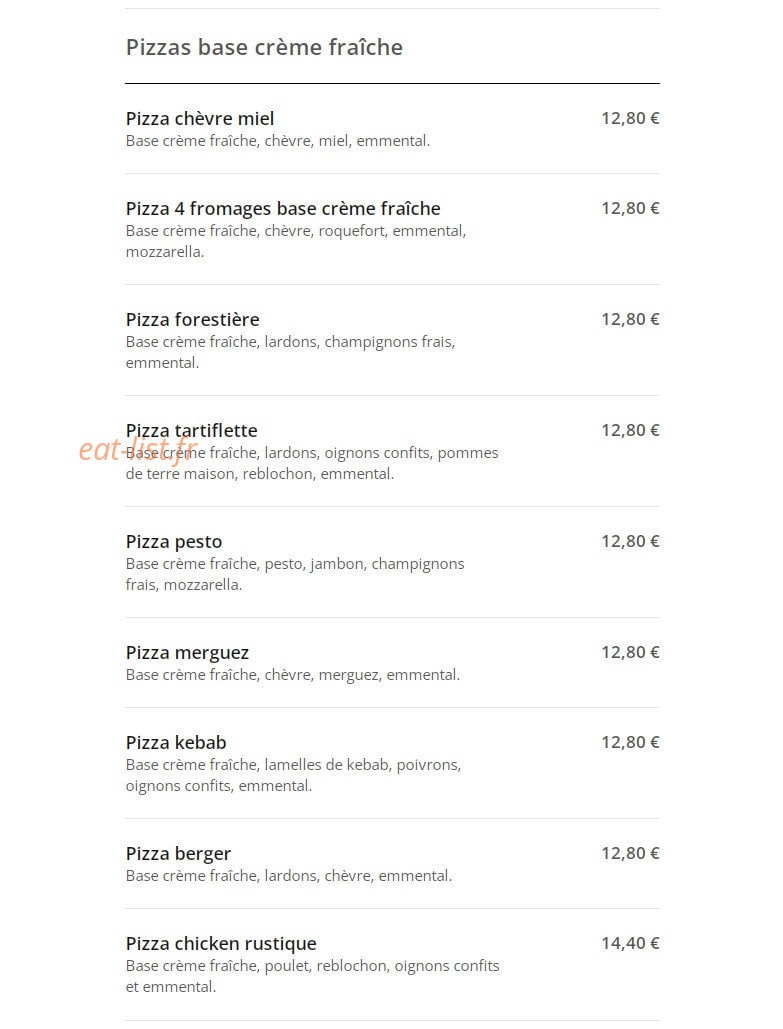 Cheezy pizza — carte page 3