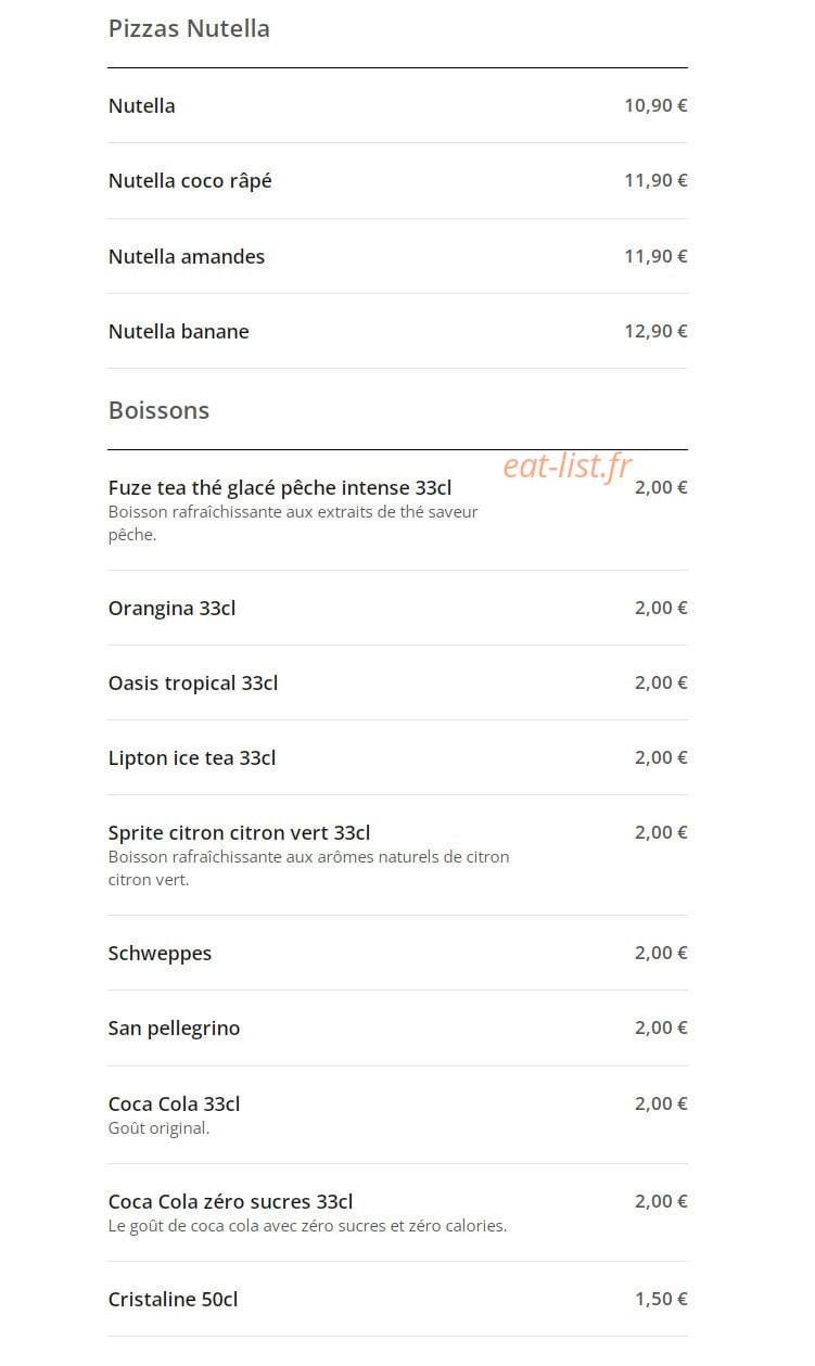 Cheezy pizza — carte page 5