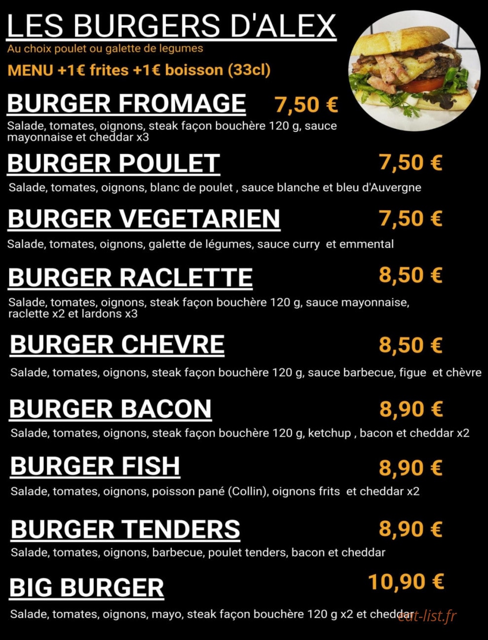 Chez Alex — carte page 1