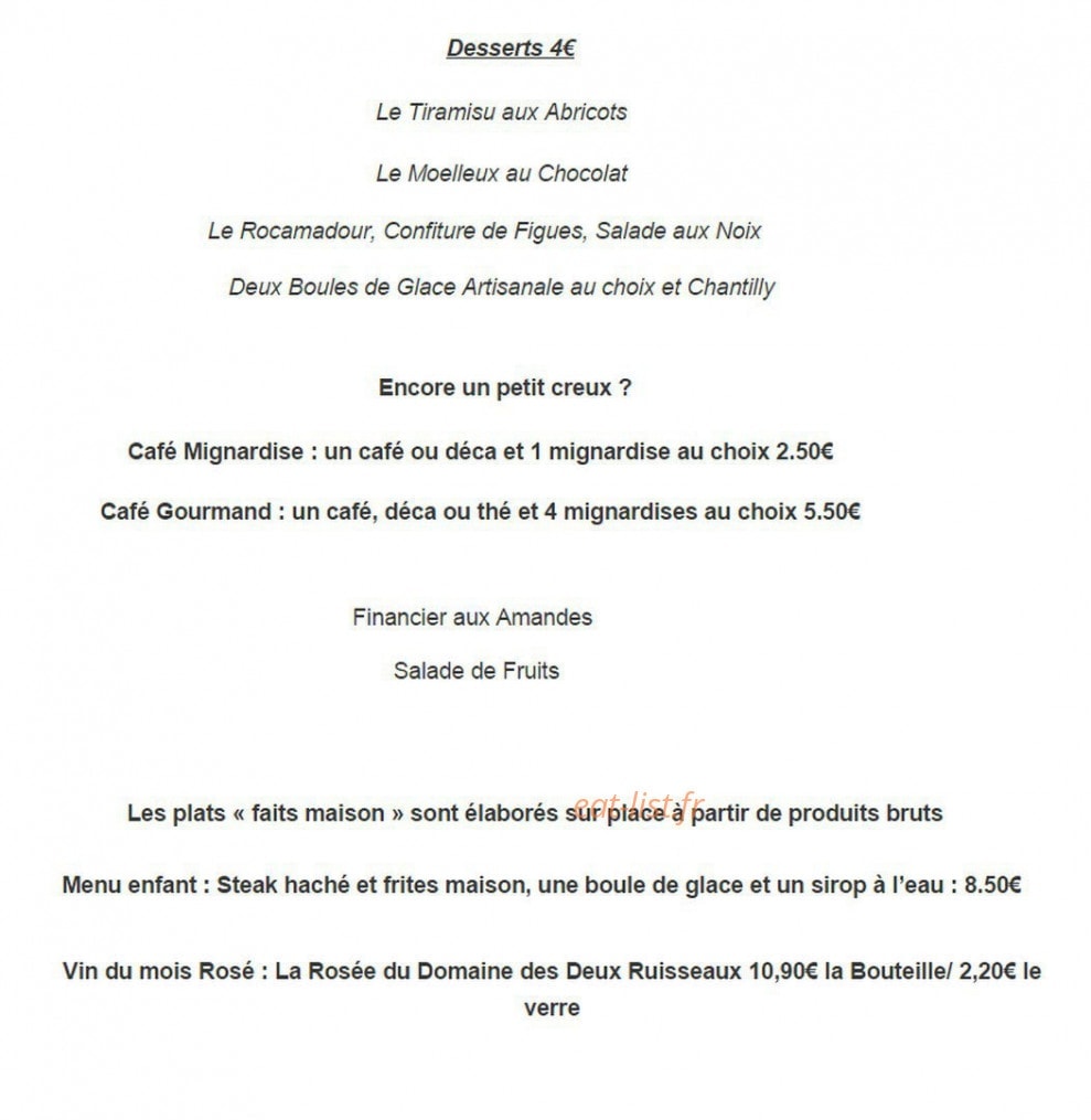 Chez Barth — carte page 2