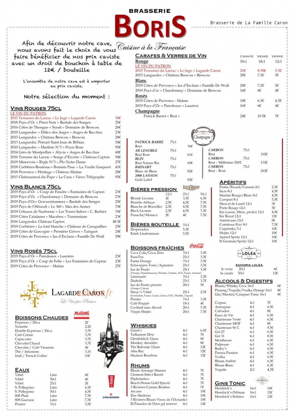 Chez Boris — carte page 2