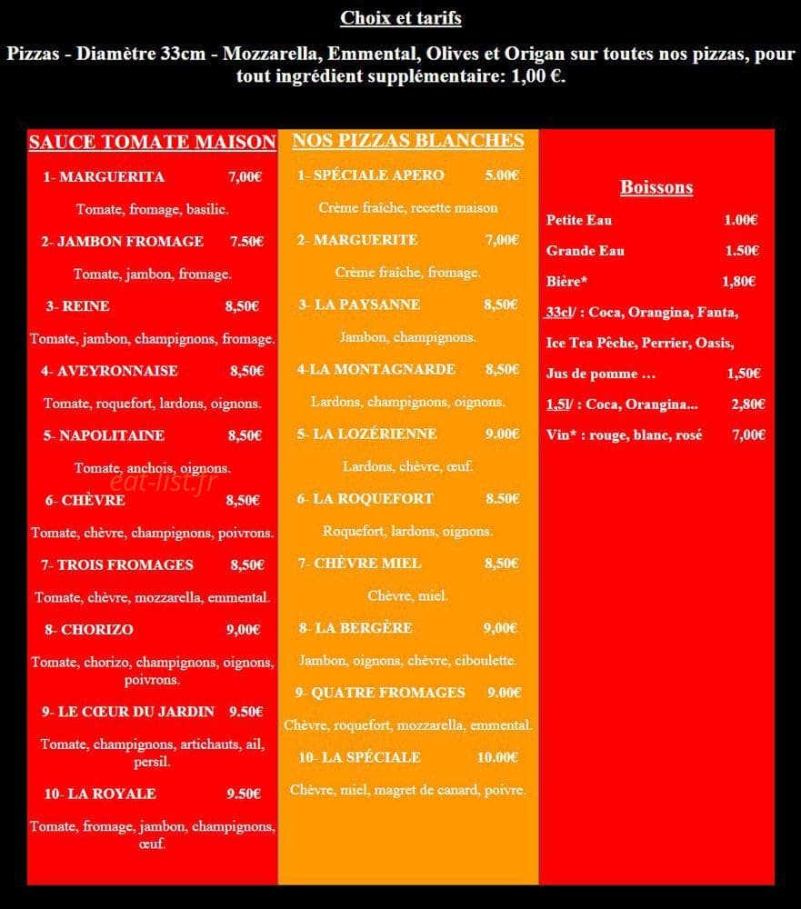 Chez Bruno — carte page 1