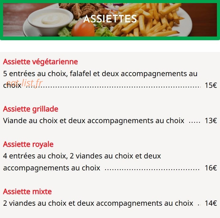 Chez Le Libanais — carte page 5