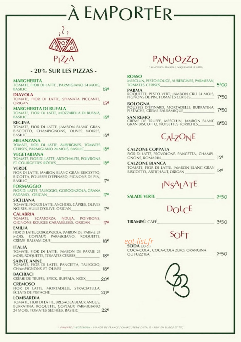 Chez Mimosa — carte page 2