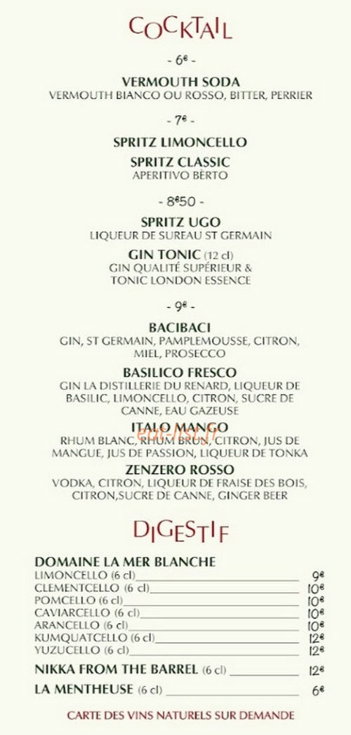 Chez Mimosa — carte page 4