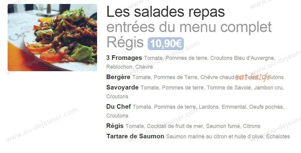 Chez Régis — carte page 3