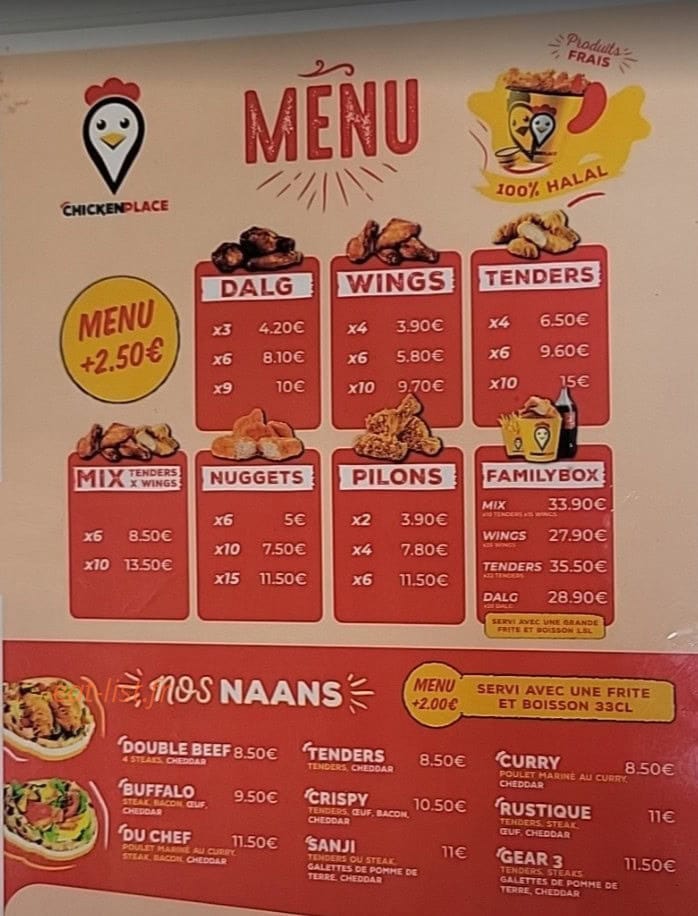 ChickenPlace — carte page 2