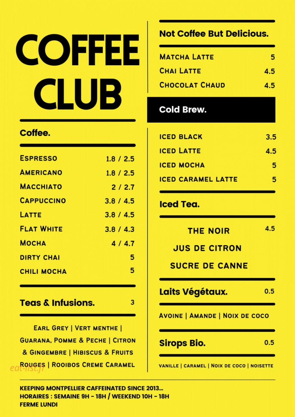 Coffee Club — carte page 3